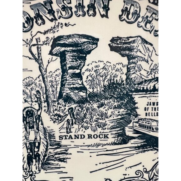 Vintage Wisconsin Dells Souvenir Plate 10” Ironstone Spin Original Made In USA - Picture 4 of 6